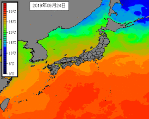 日本海周辺の海水温図