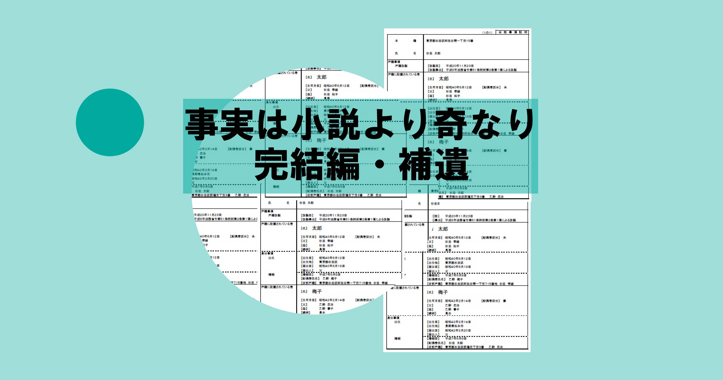 事実は小説より奇なり・完結編-補遺