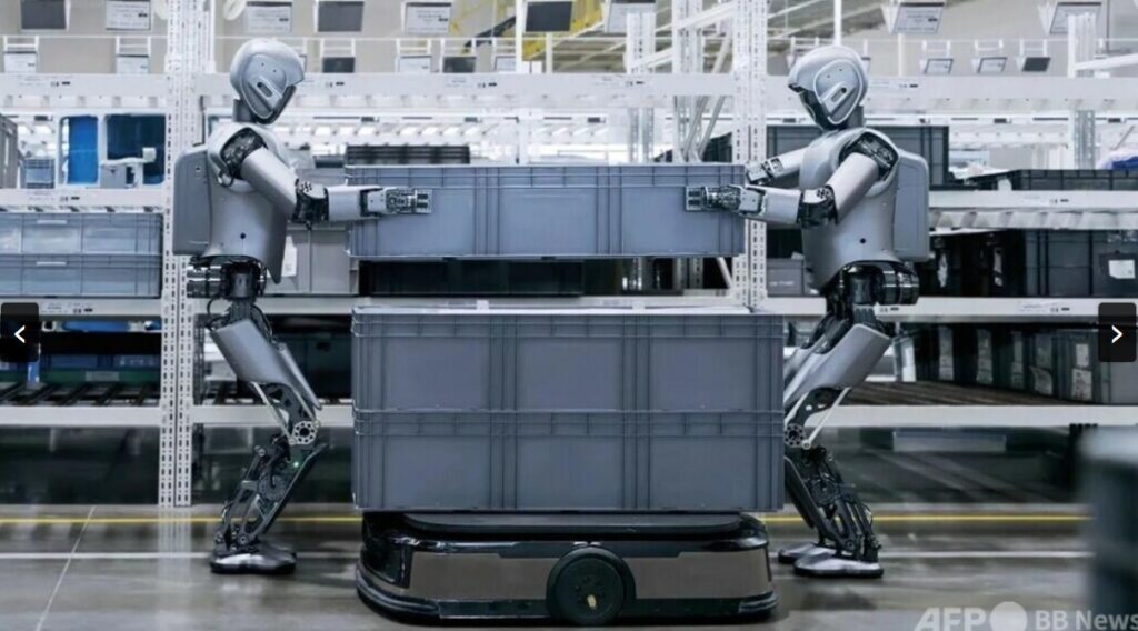 工場で働くヒューマノイドロボット